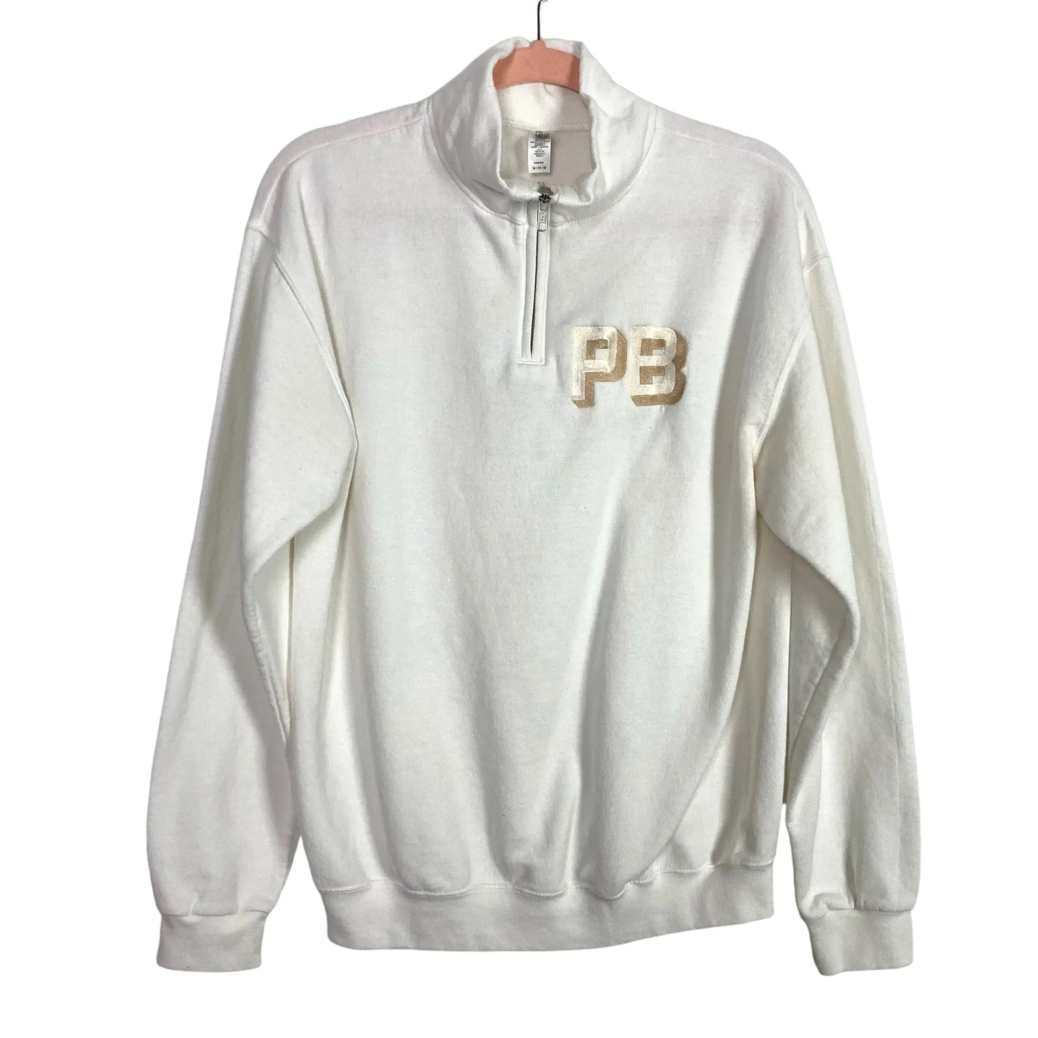 Jerzees Nublend White PB Zip Pullover- Size M