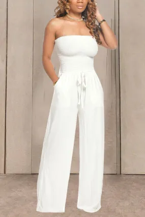 JG0510 Strapless Wide Leg Jumpsuits