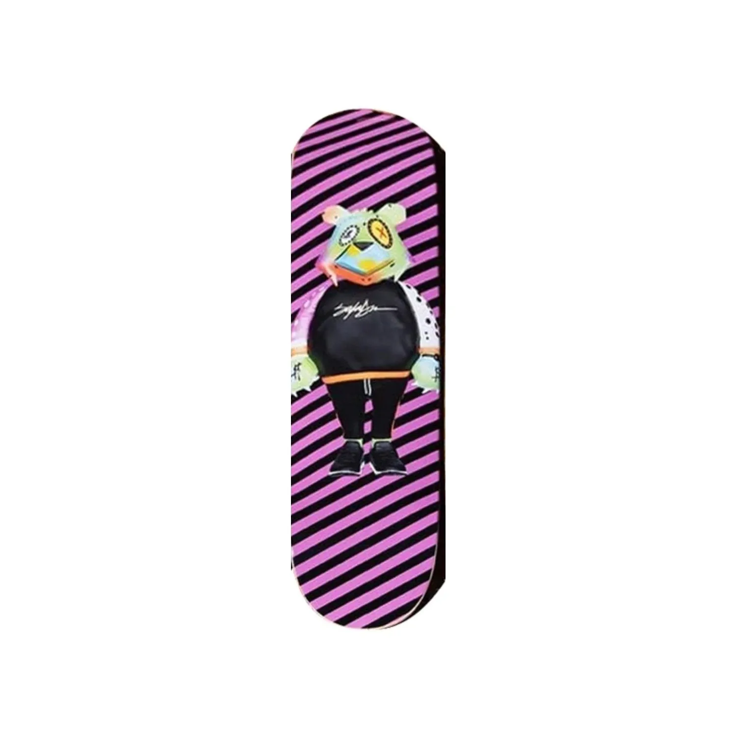 JP the Money Bear Wave Deck Pink Skateboard Art Deck by King Saladeen