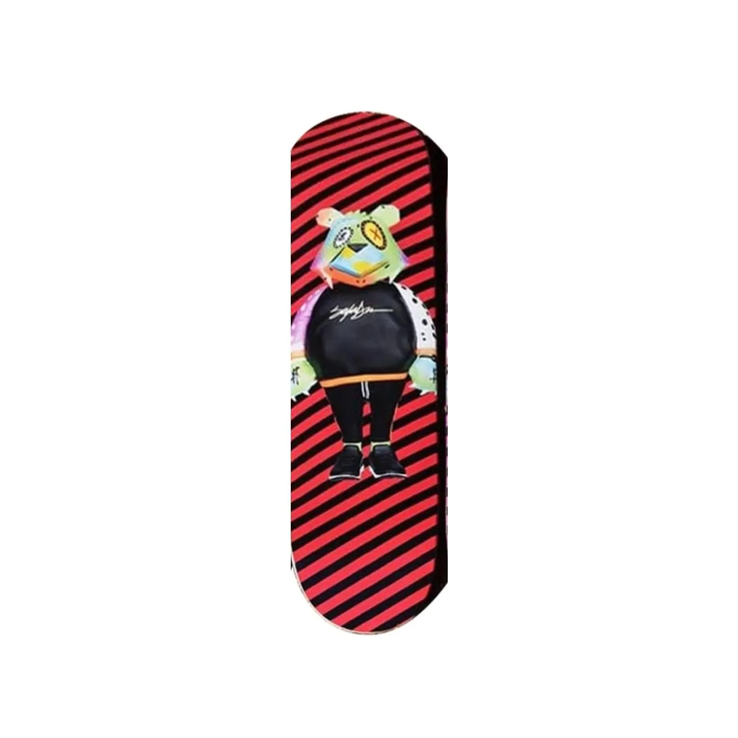 JP the Money Bear Wave Deck Red Skateboard Art Deck by King Saladeen