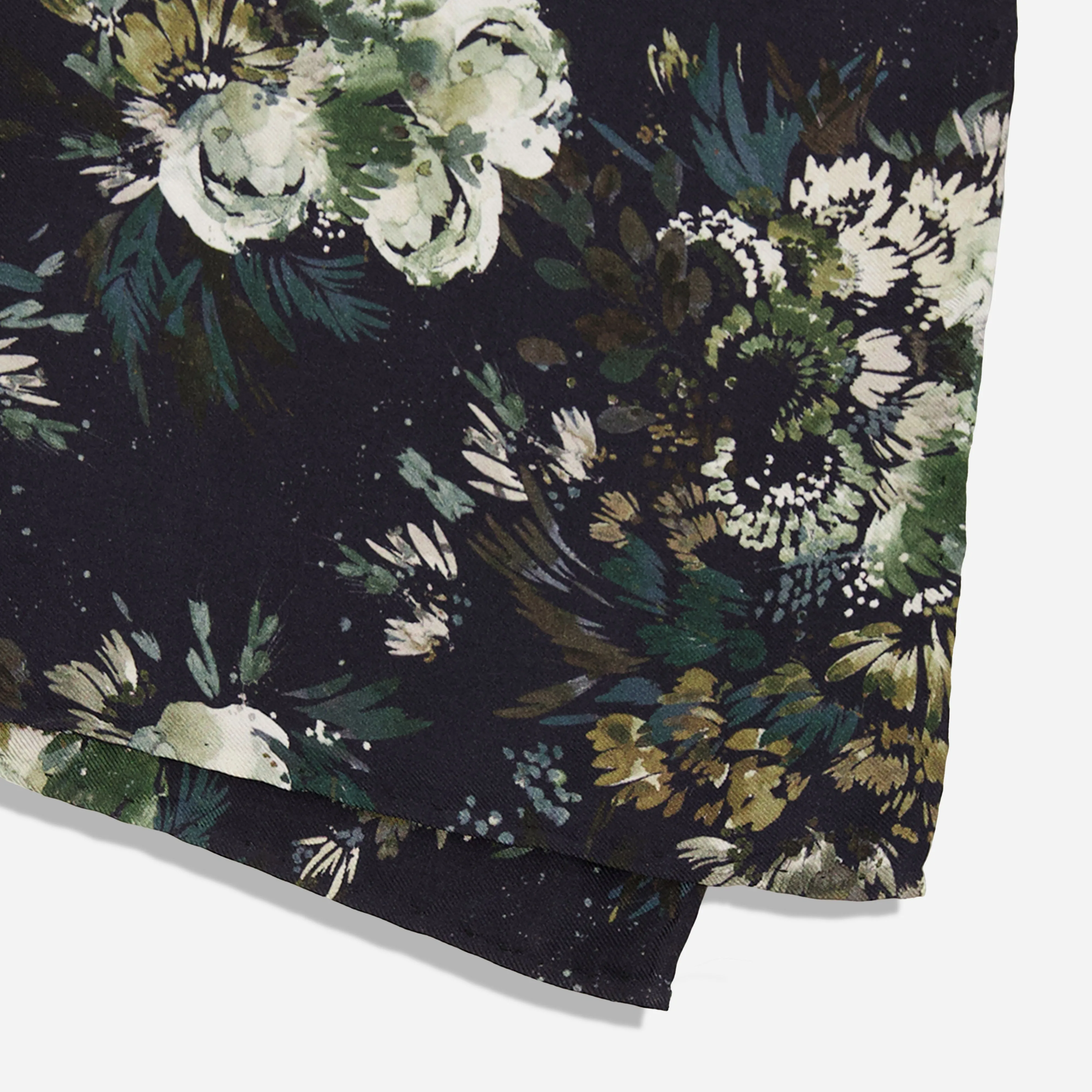 Kelly Ventura x Tie Bar Enchanted Meadow Floral Black Pocket Square