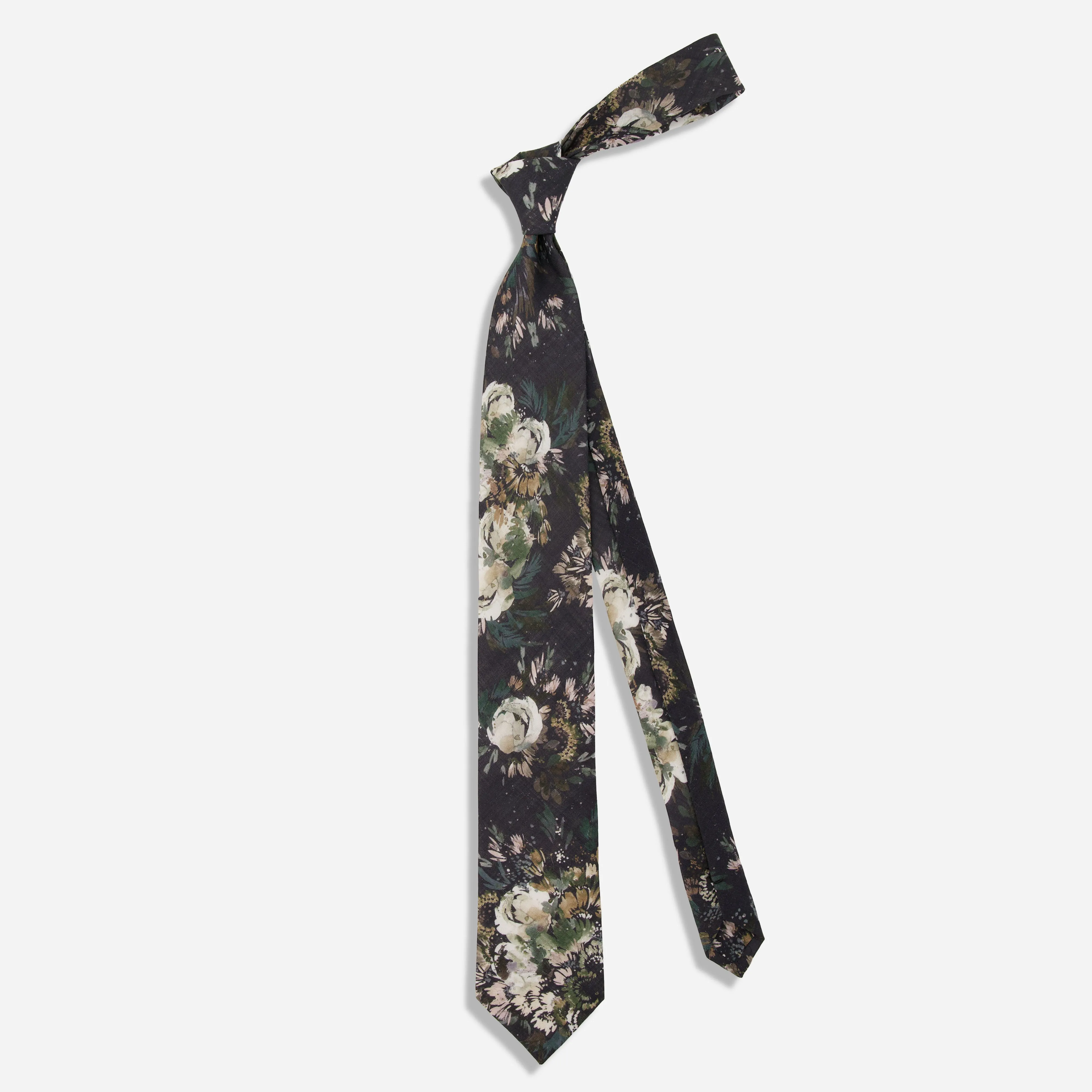 Kelly Ventura x Tie Bar Enchanted Meadow Floral Black Tie