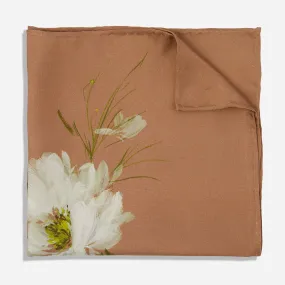 Kelly Ventura x Tie Bar Sunlit Garden Floral Peach Quartz Pocket Square