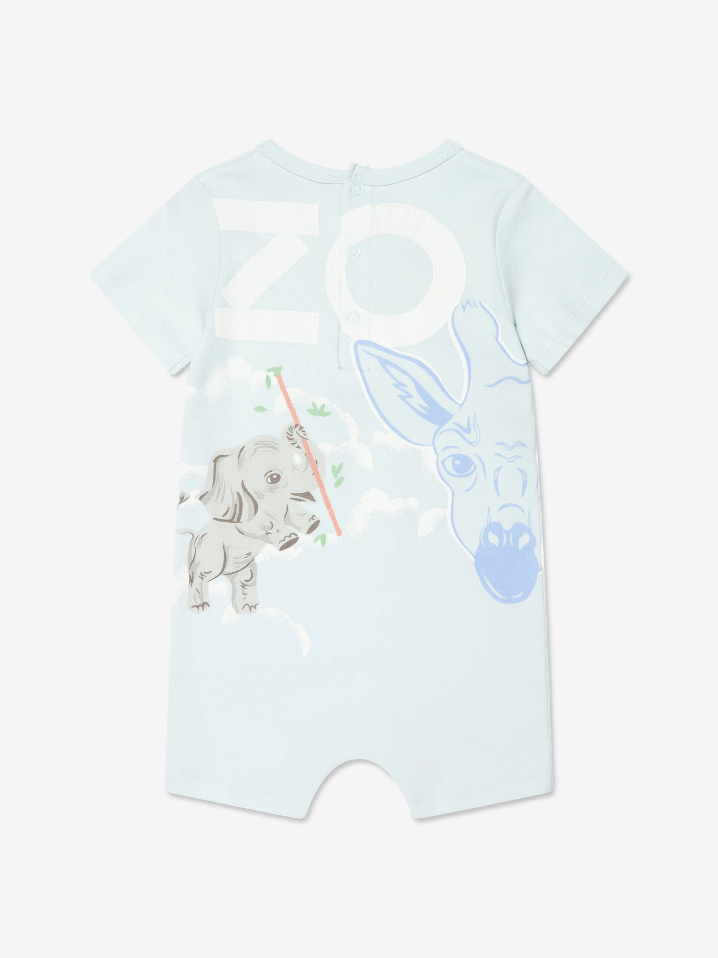 KENZO Baby Boys Organic Cotton Tiger Romper in Blue