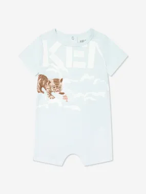 KENZO Baby Boys Organic Cotton Tiger Romper in Blue