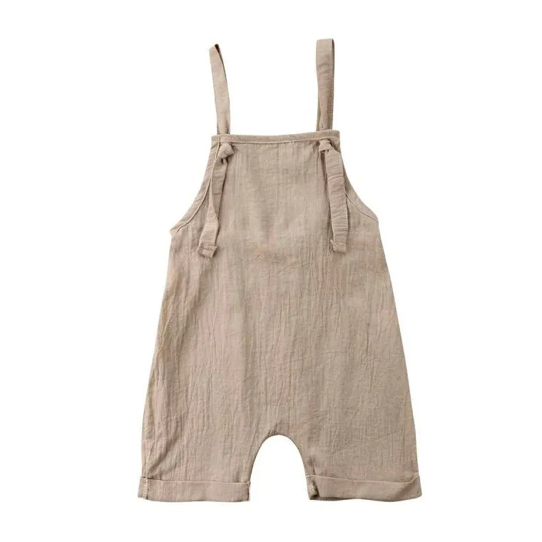 Knot Linen Baby Romper