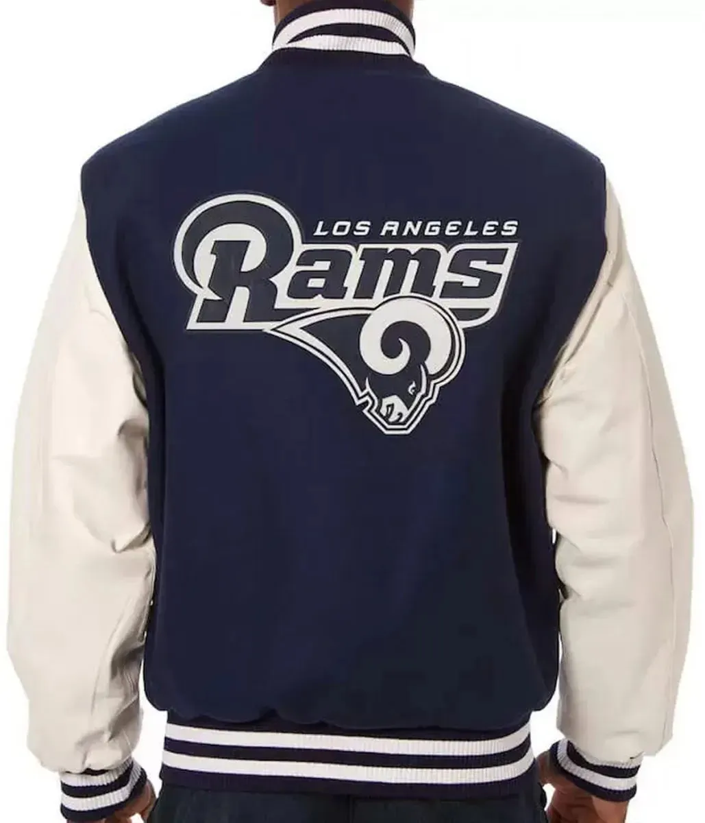 LA Rams White and Blue Varsity Jacket