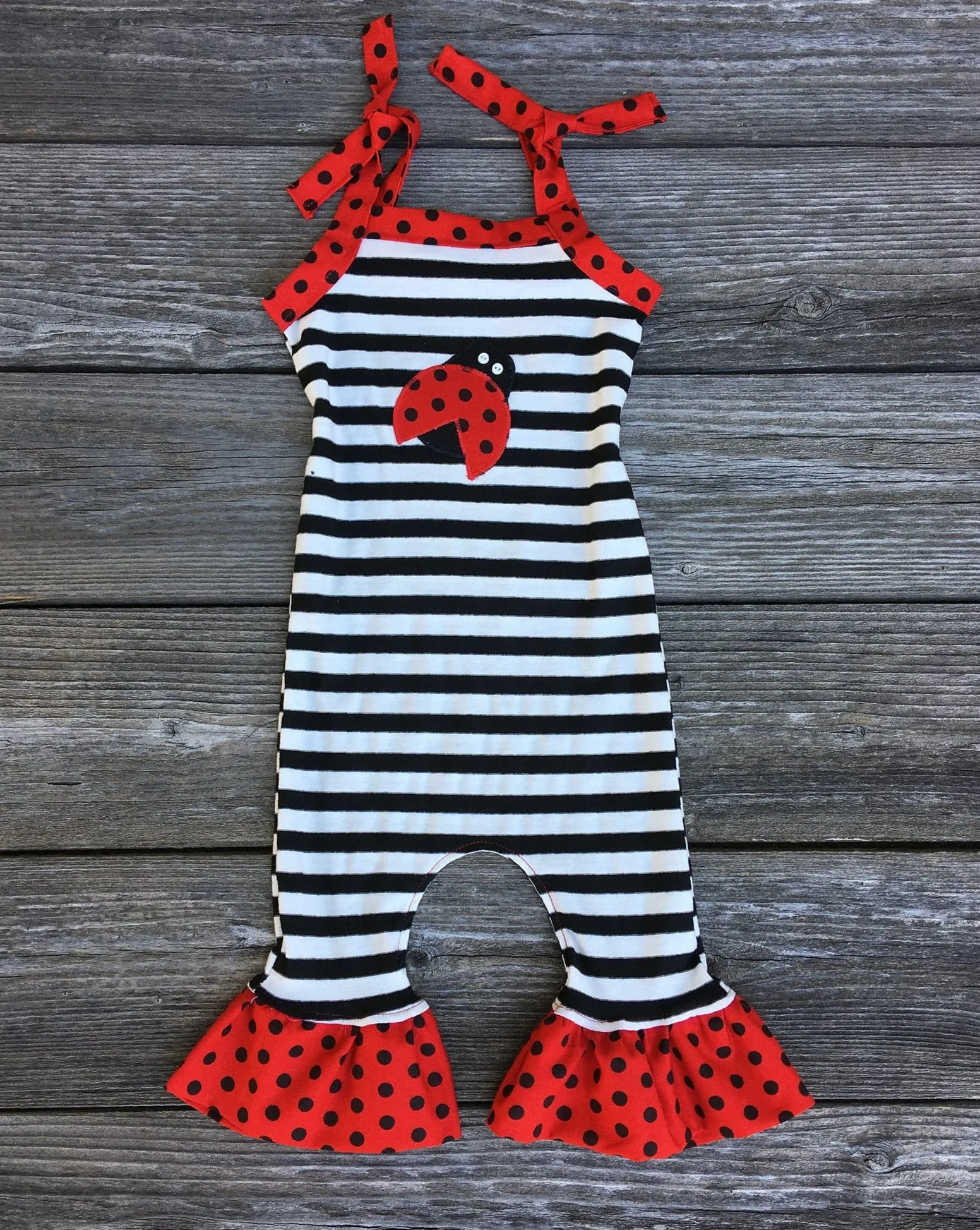 Ladybug 1 Piece Comfy Knit Romper Outfit