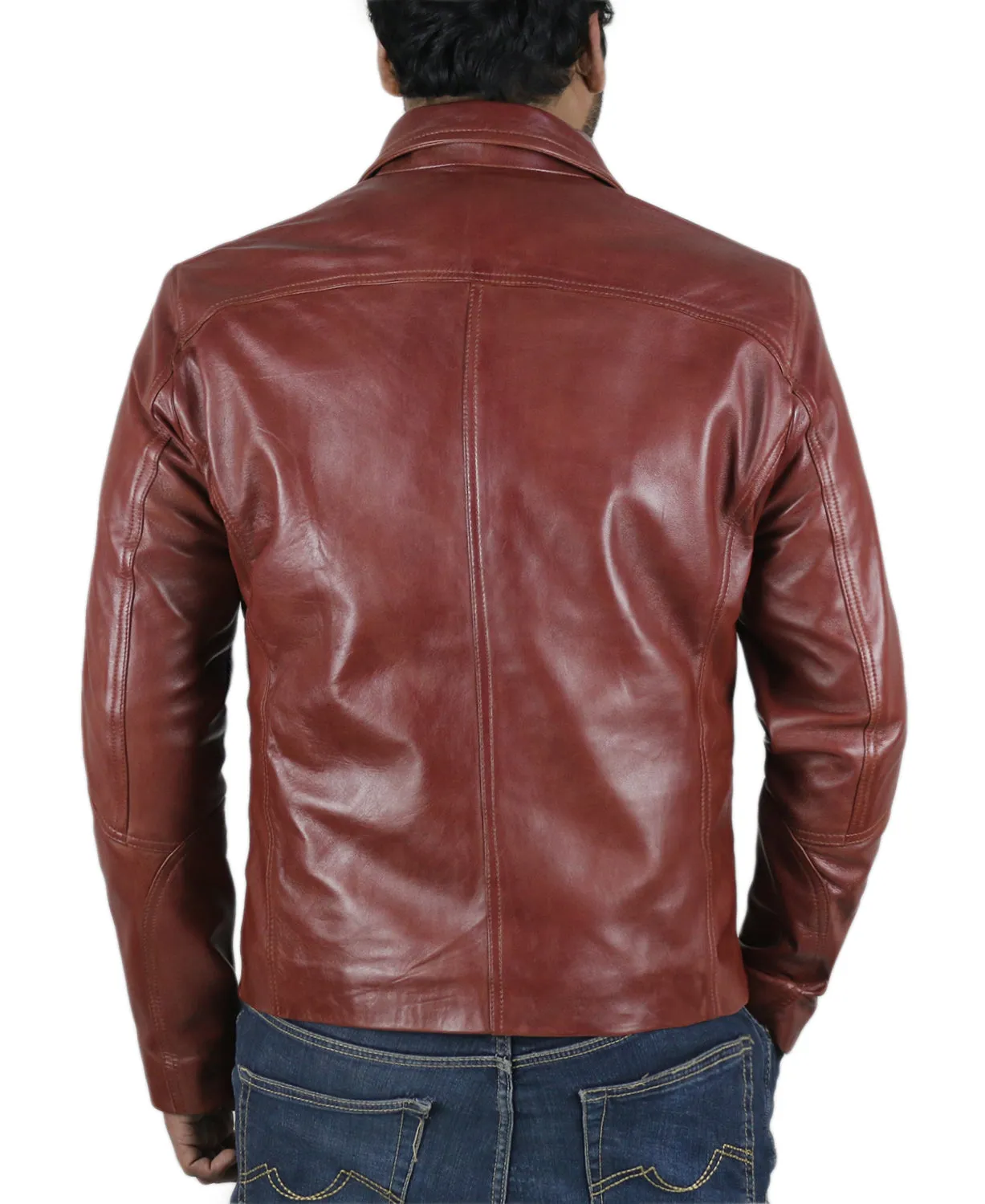 Leather Jackets Hub Mens Genuine Lambskin Leather Jacket (Black, Aviator Jacket) - 1501137