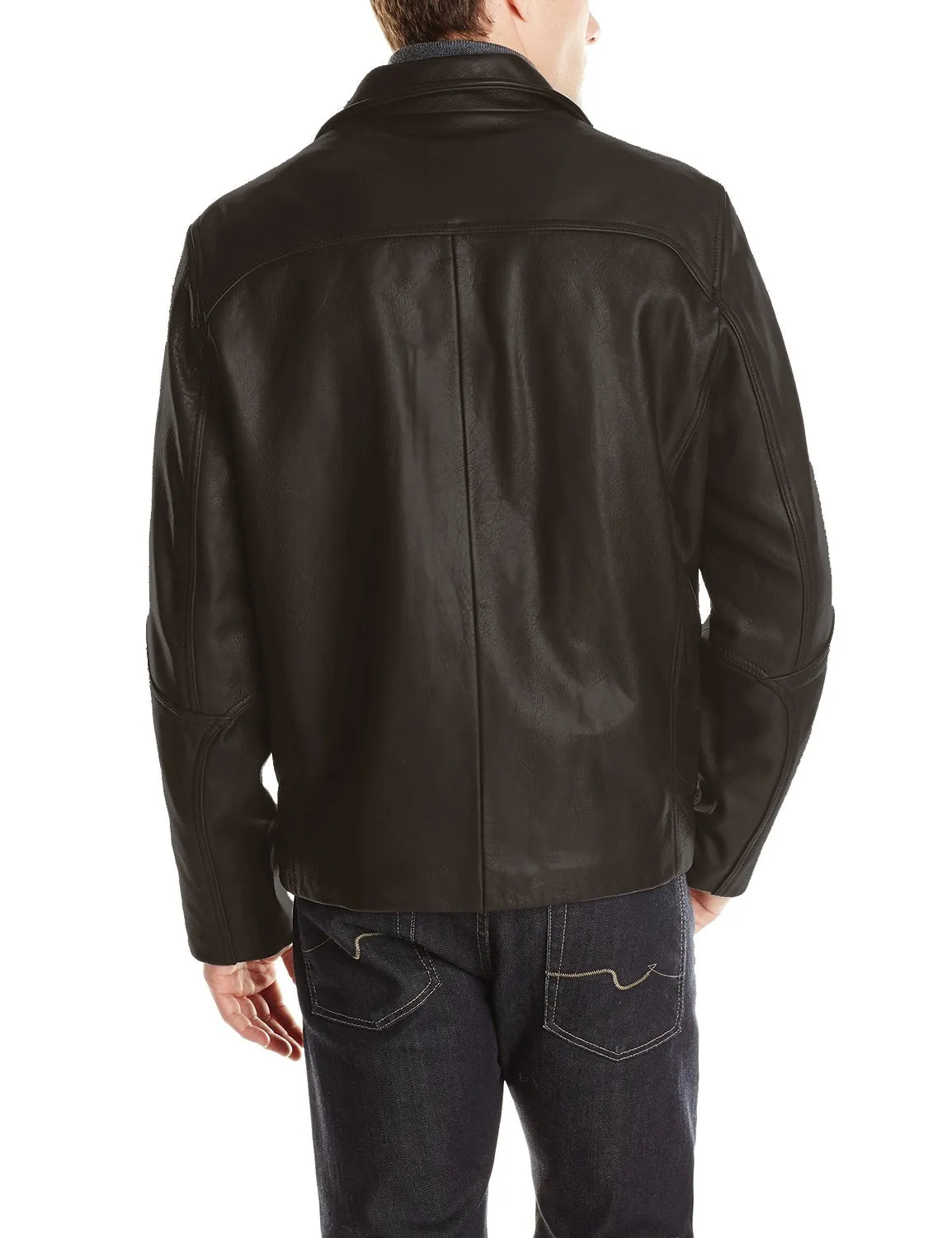 Leather Jackets Hub Mens Genuine Lambskin Leather Jacket (Black, Aviator Jacket) - 1501137