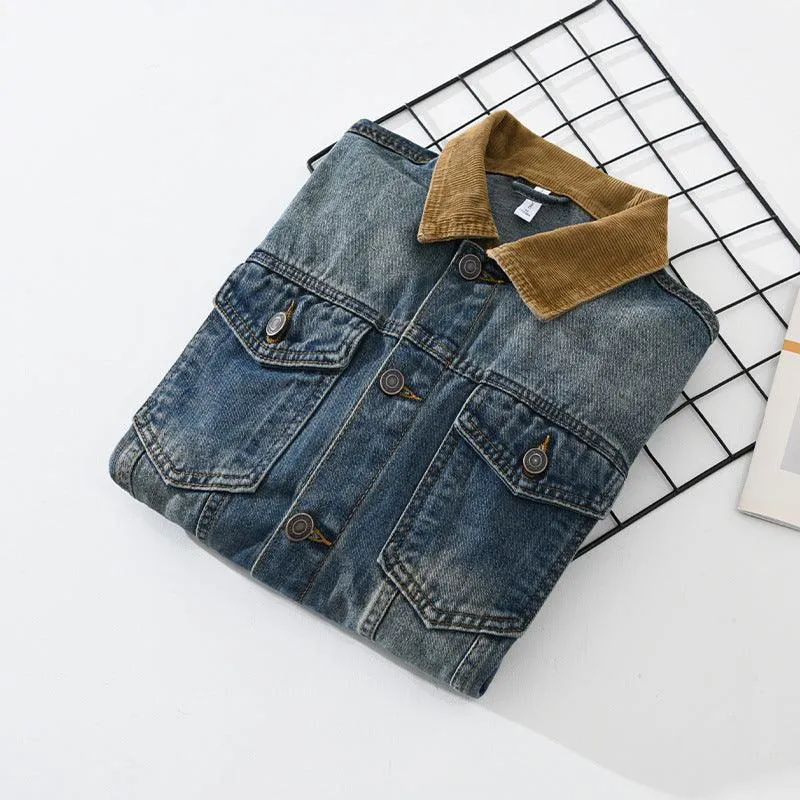 Loose Denim Workwear Jacket Japanese Casual Fashion