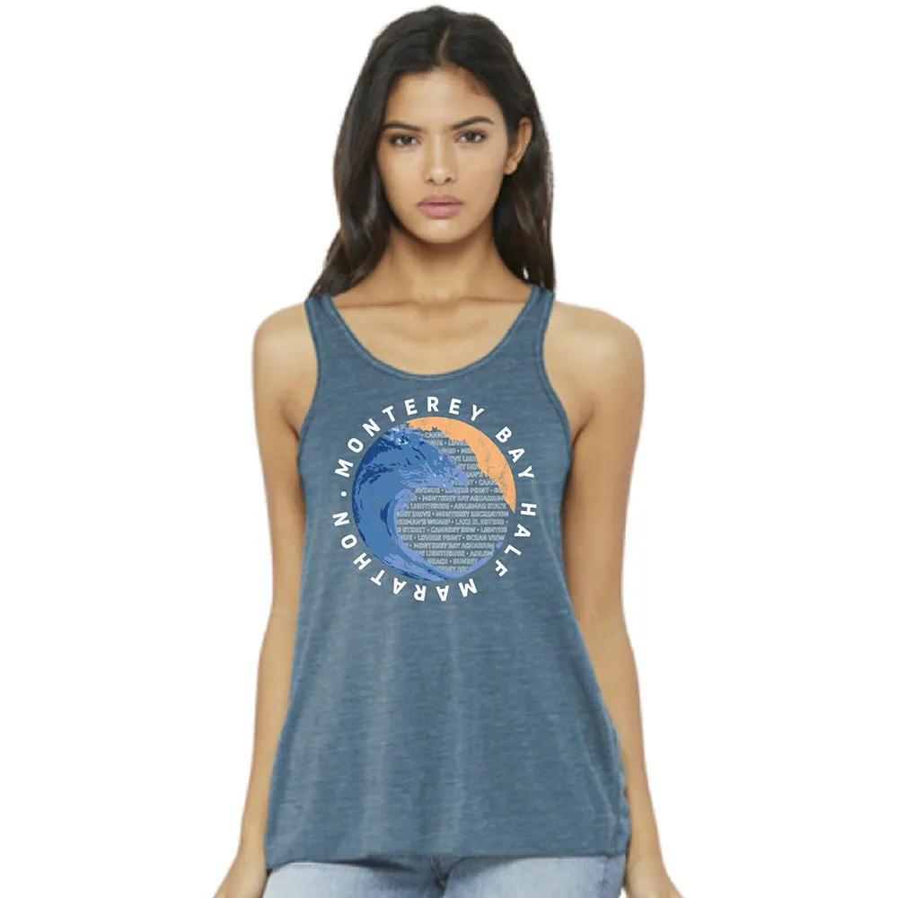 MBHM Women's Flowy Racerback Tank - Denim Slub - Yin Yang