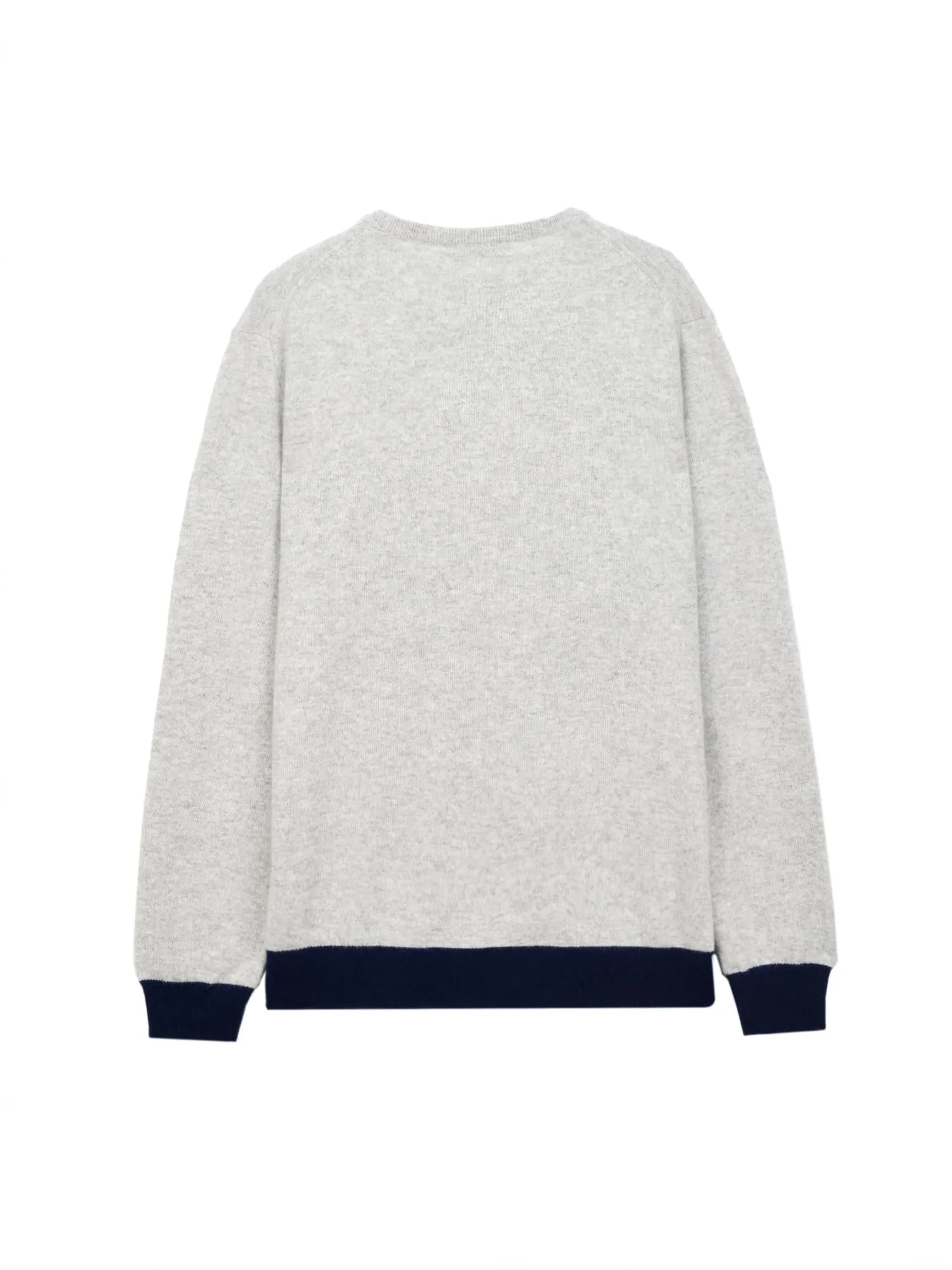 Men Crew Neck Sweater_CB_Light Grey/Navy