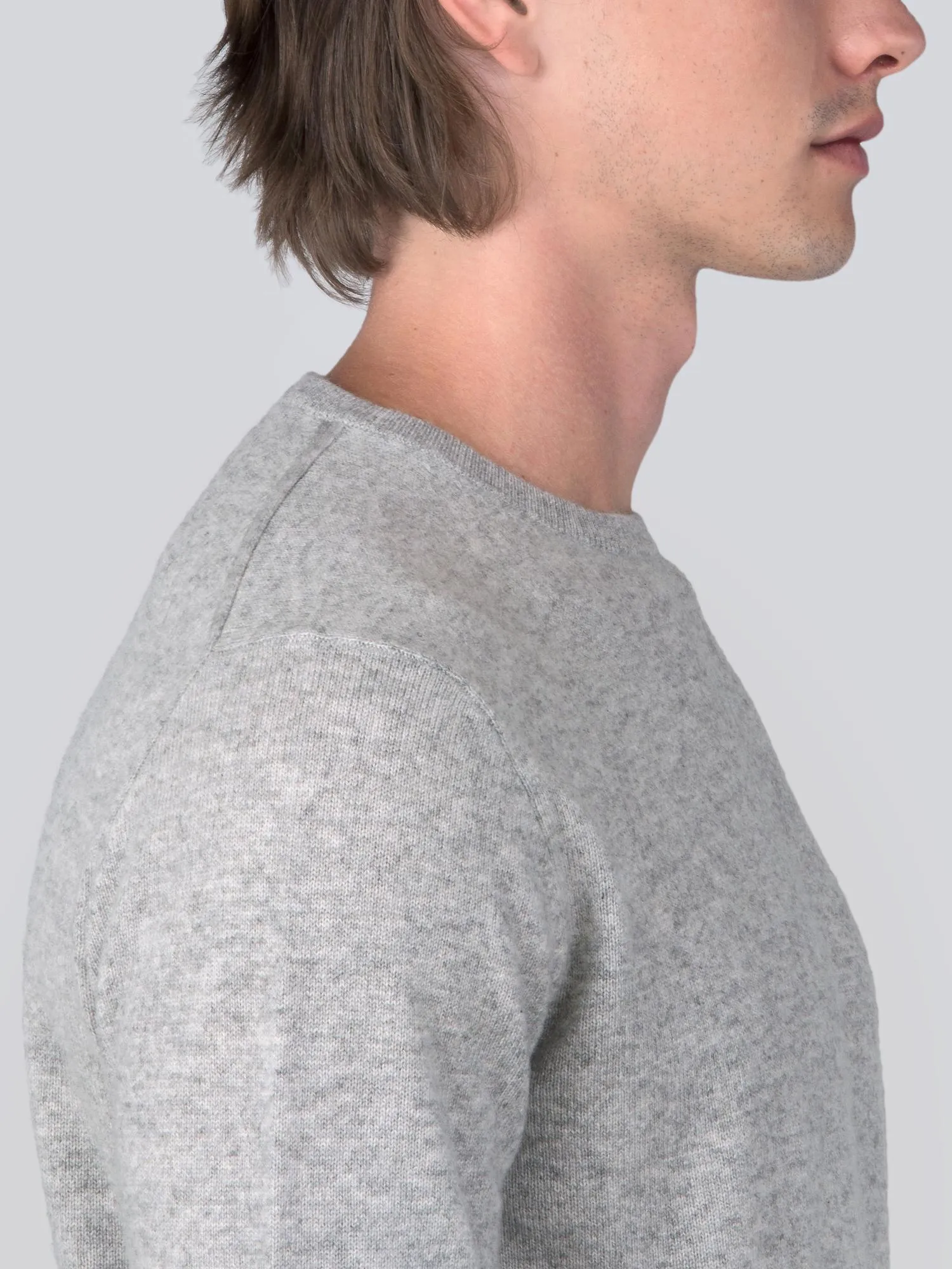 Men Crew Neck Sweater_CB_Light Grey/Navy