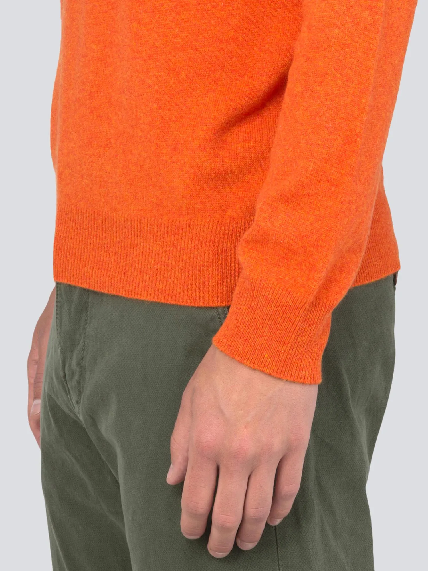 Men Crew Neck Sweater_Orange