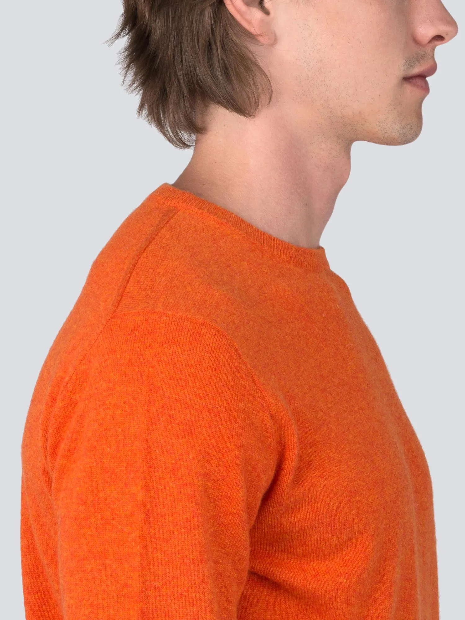 Men Crew Neck Sweater_Orange