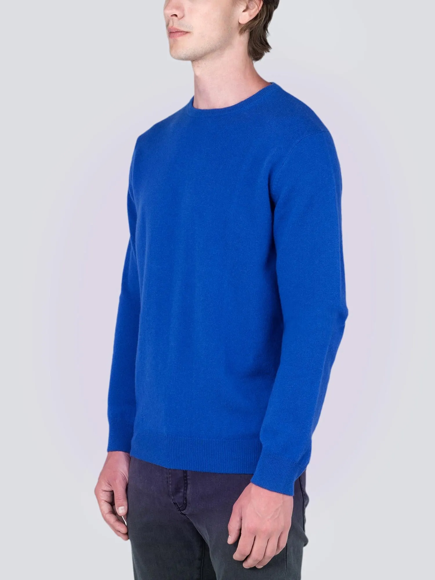 Men Crew Neck Sweater_Royal Blue