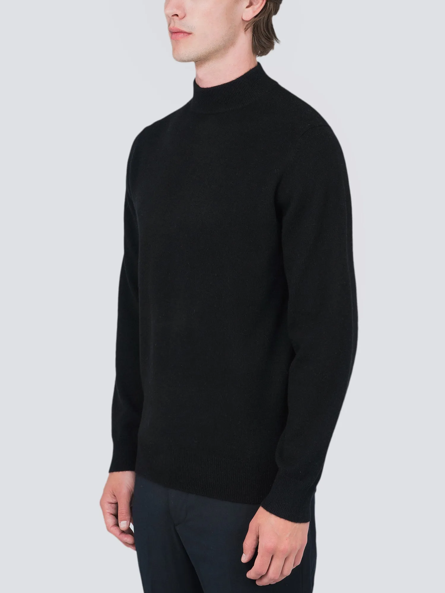 Men Mockneck Sweater_Black