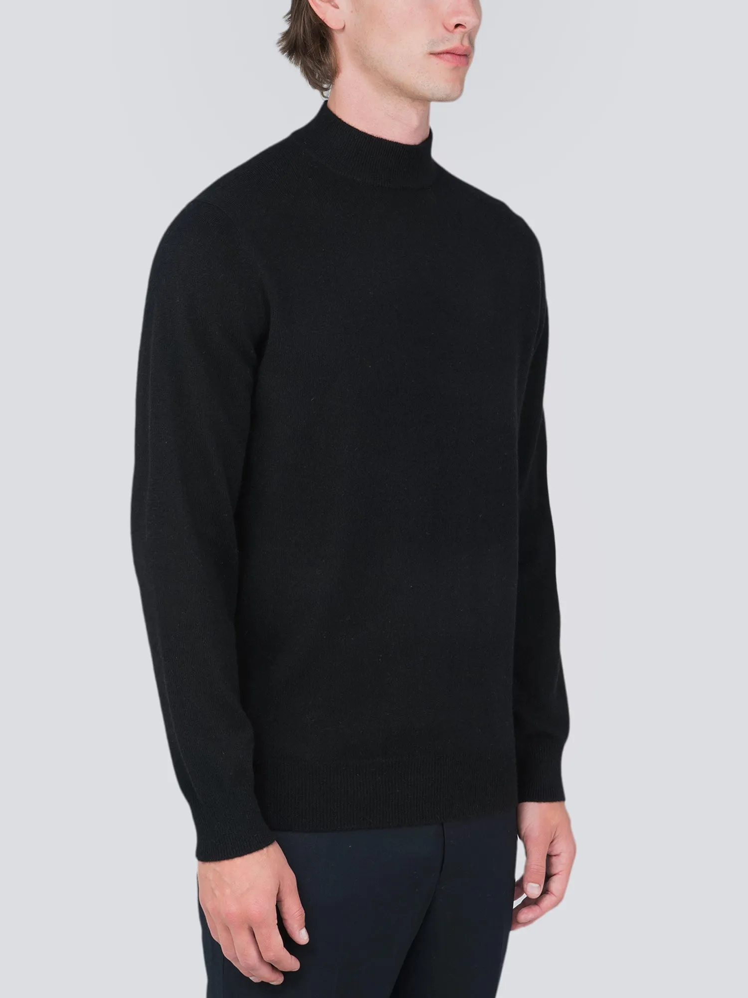 Men Mockneck Sweater_Black