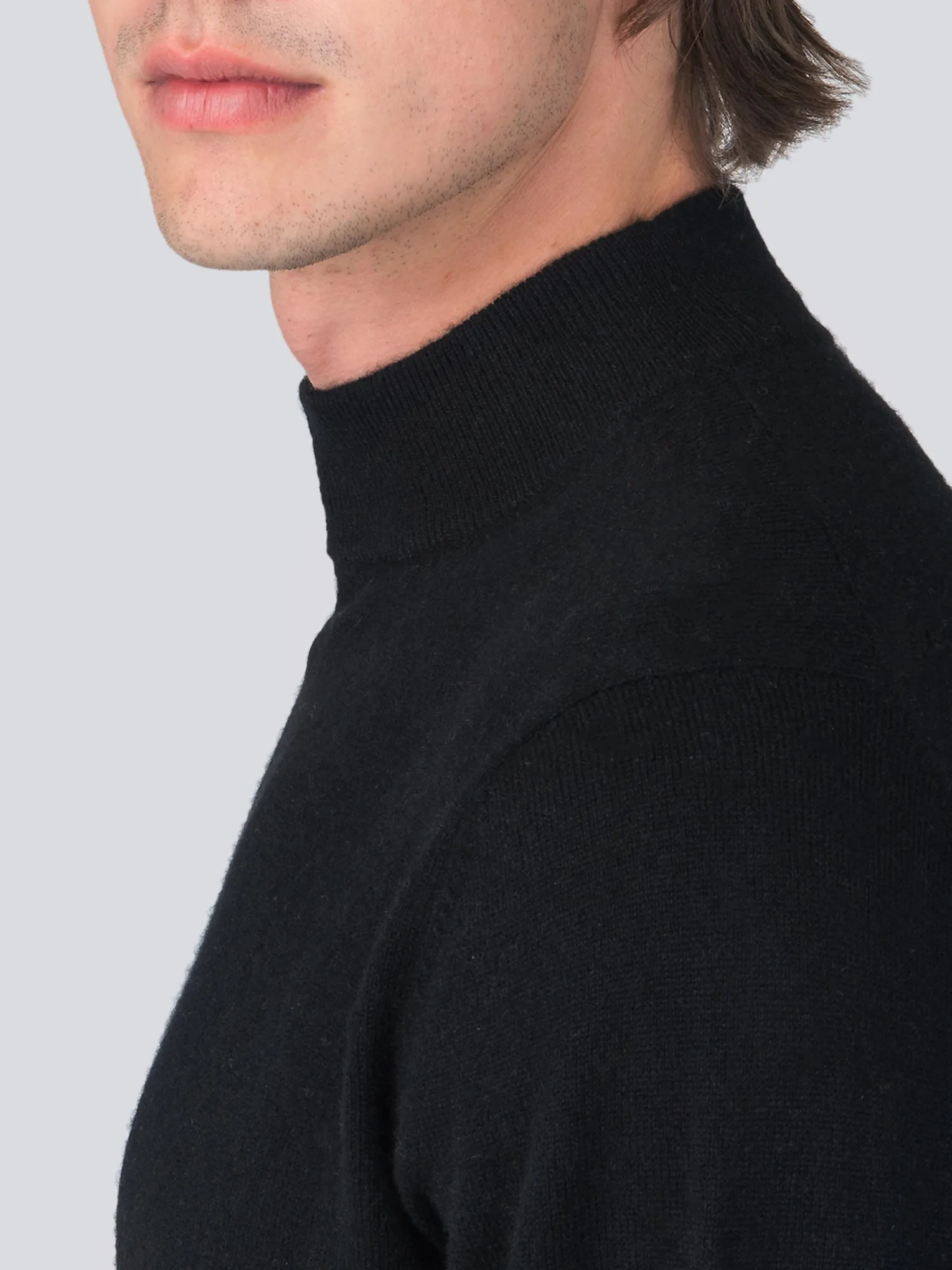 Men Mockneck Sweater_Black