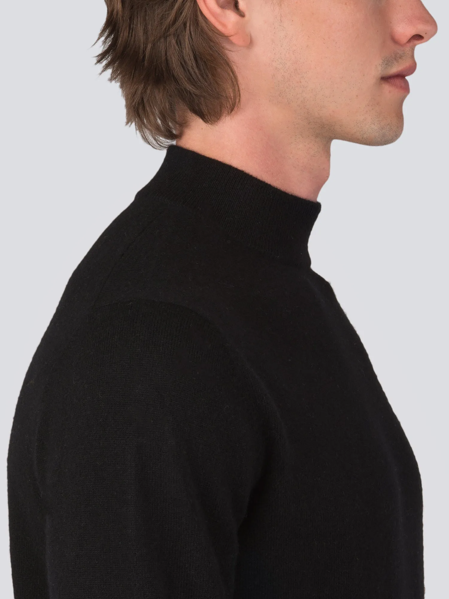 Men Mockneck Sweater_Black