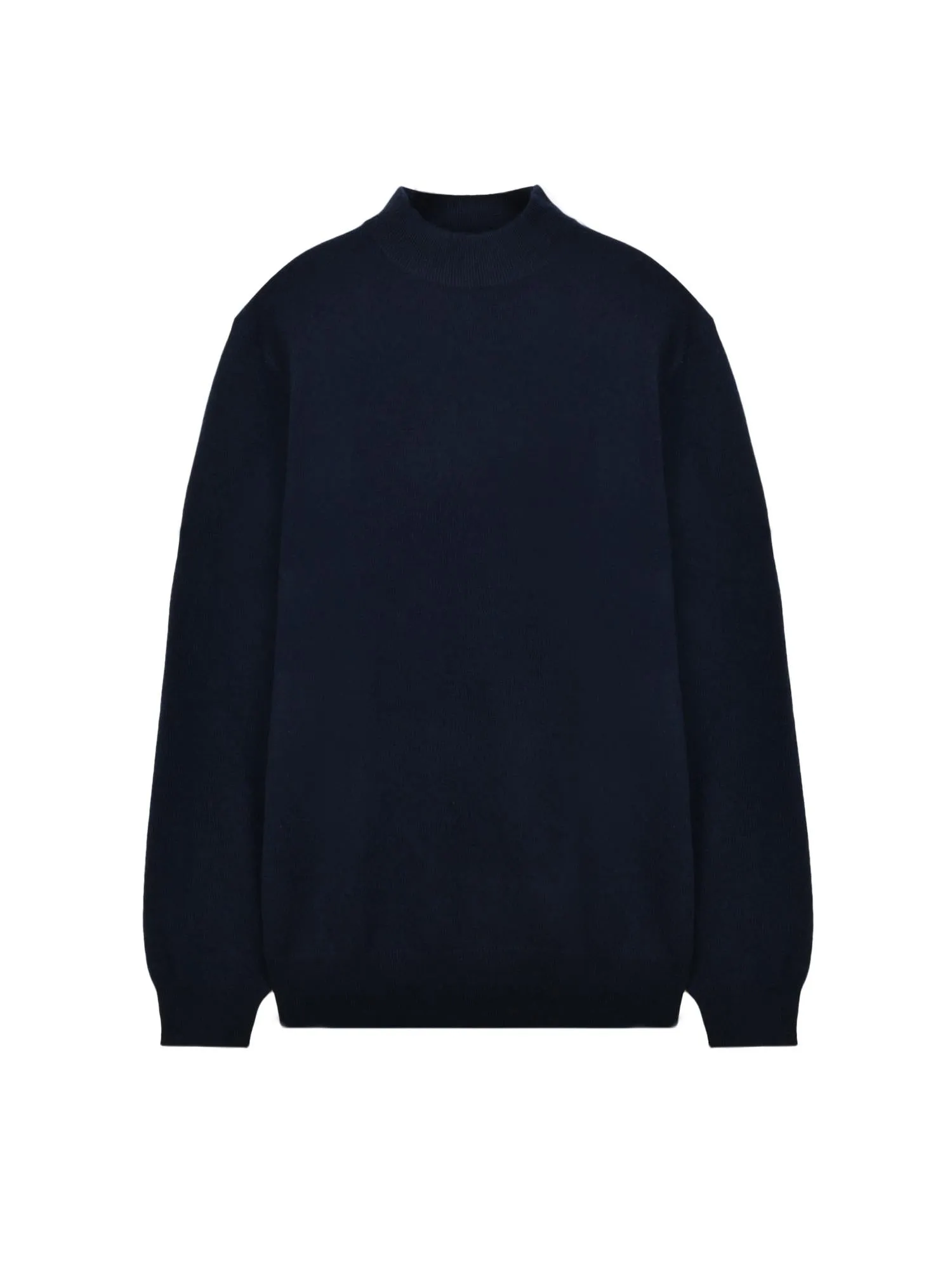 Men Mockneck Sweater_Dark Navy