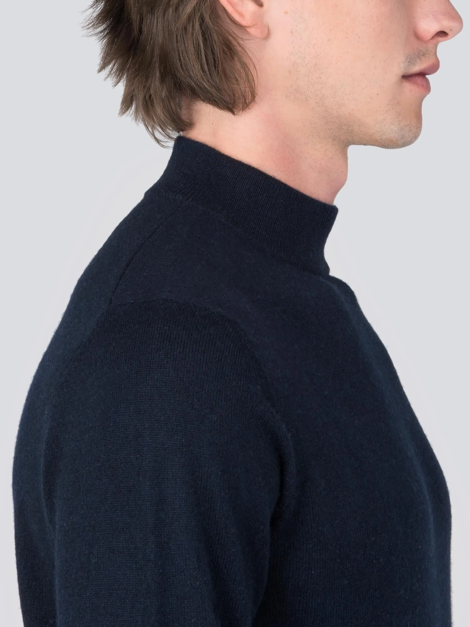 Men Mockneck Sweater_Dark Navy