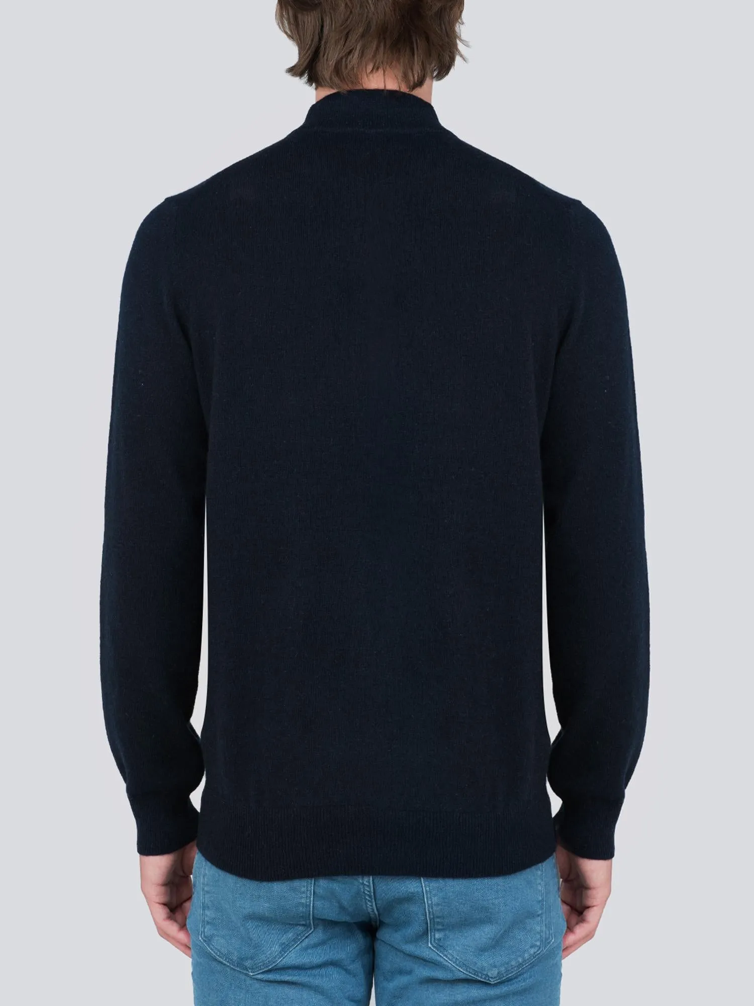 Men Mockneck Sweater_Dark Navy