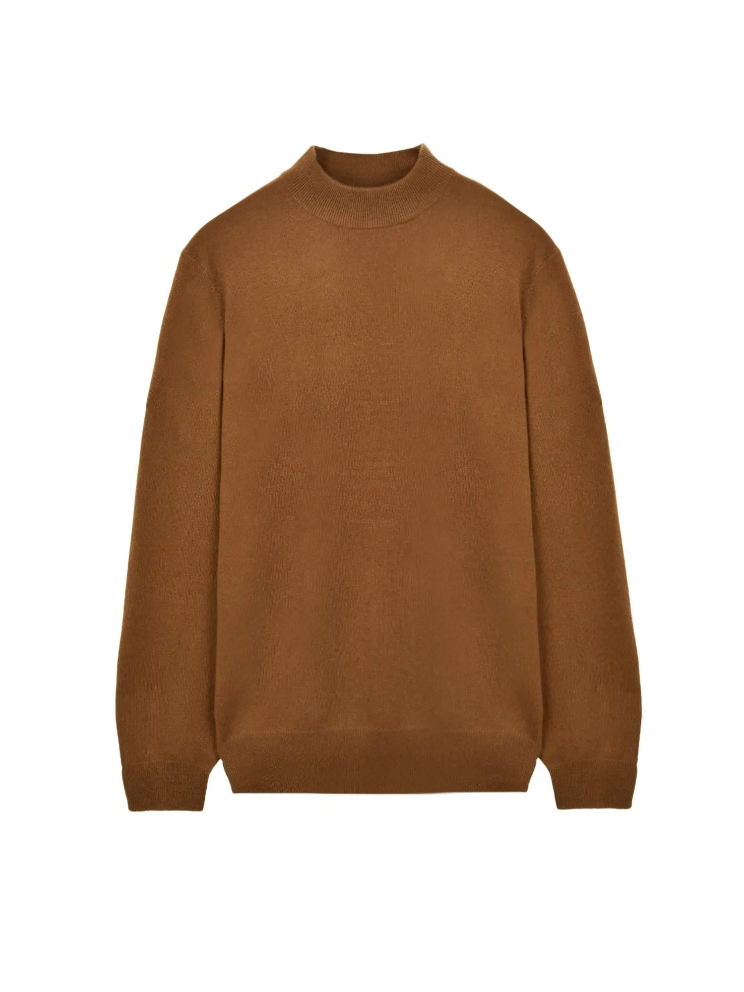 Men Mockneck Sweater_Deep Camel