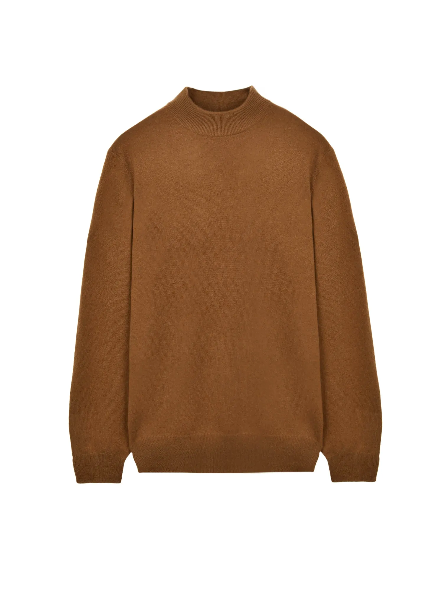 Men Mockneck Sweater_Deep Camel