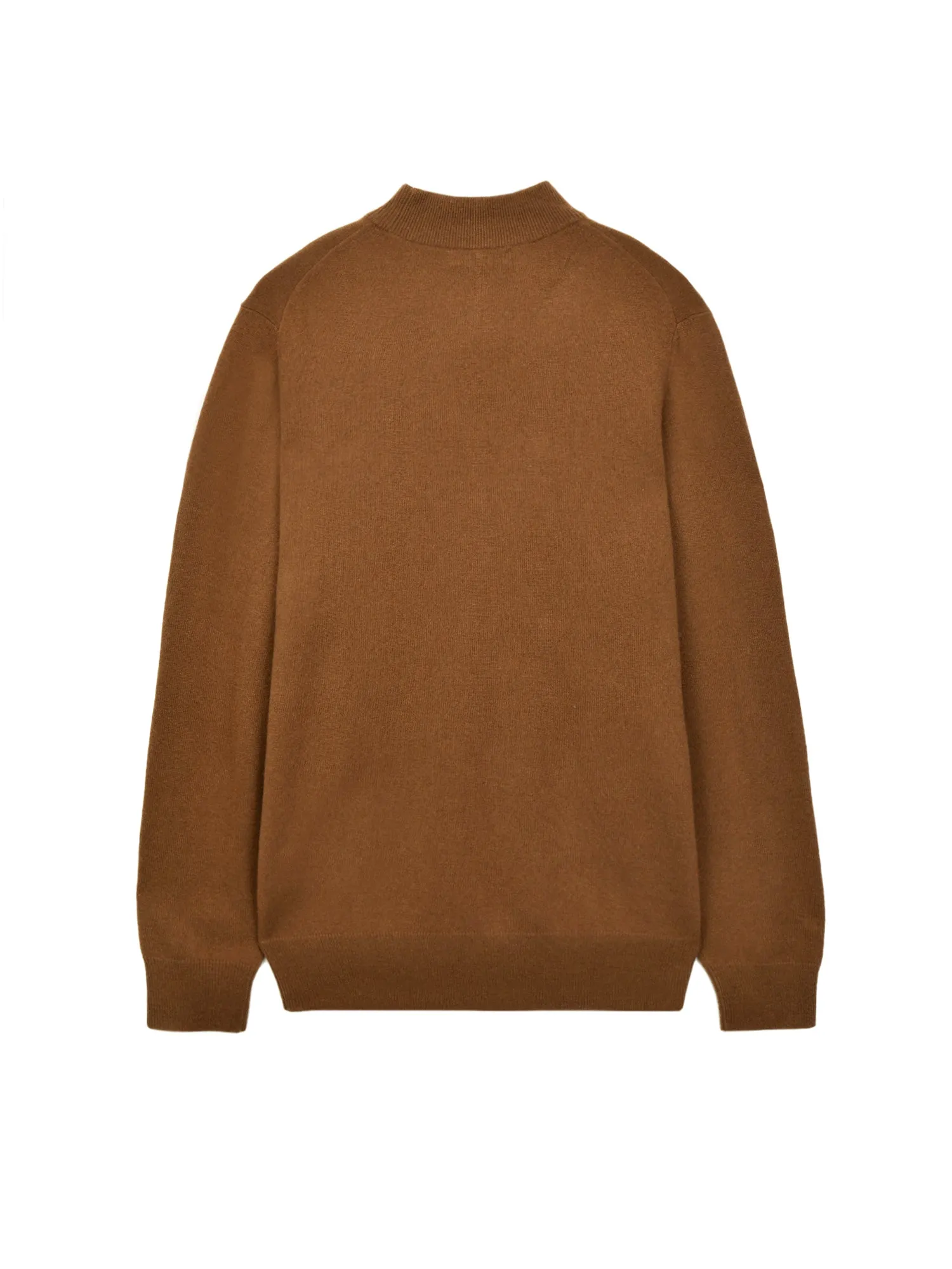 Men Mockneck Sweater_Deep Camel