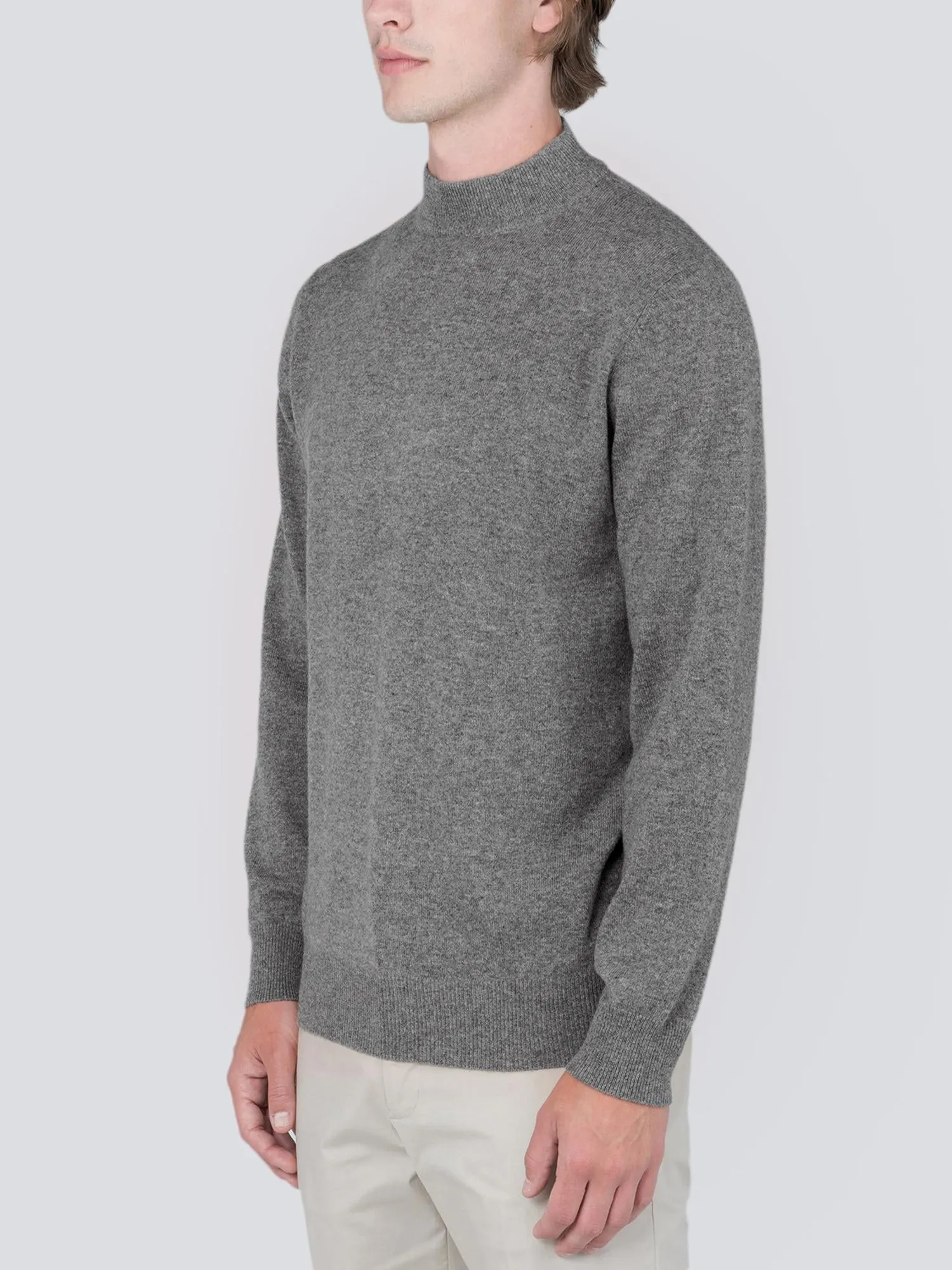 Men Mockneck Sweater_Grey