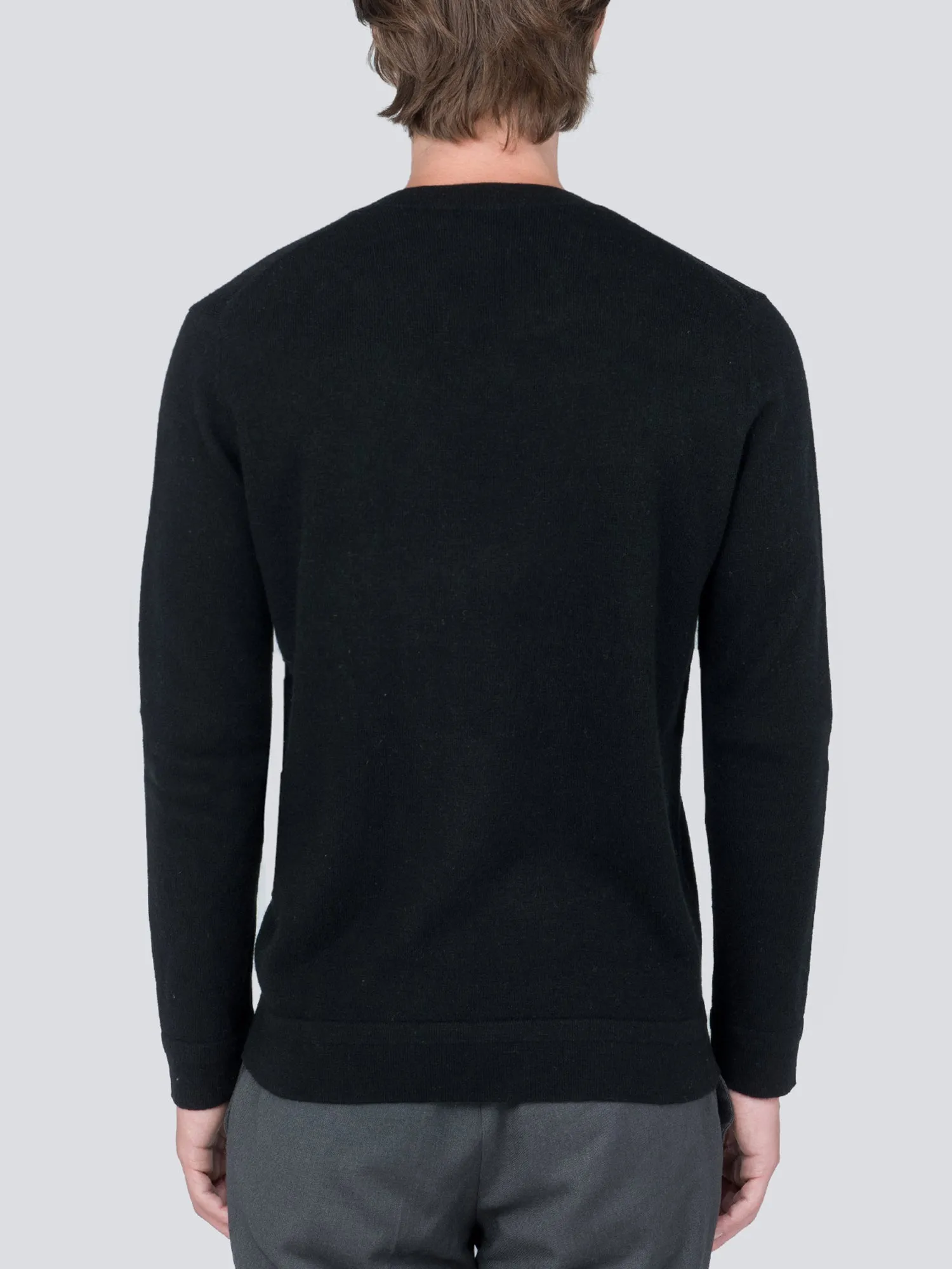 Men V Neck Sweater_Black