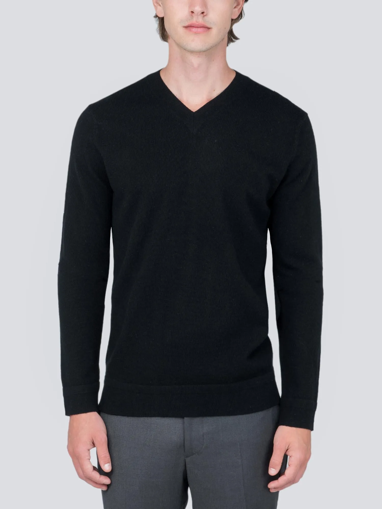 Men V Neck Sweater_Black