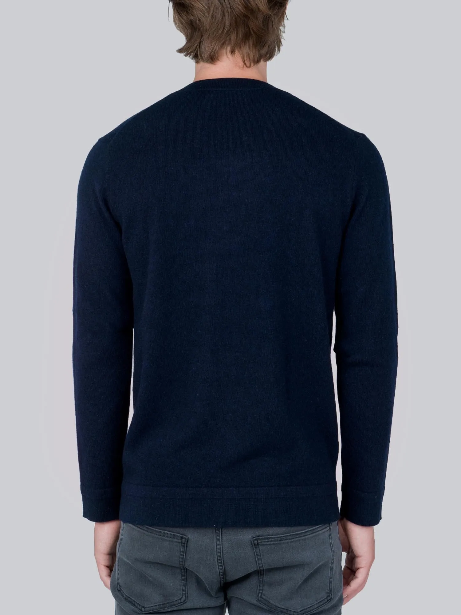 Men V Neck Sweater_Dark Navy