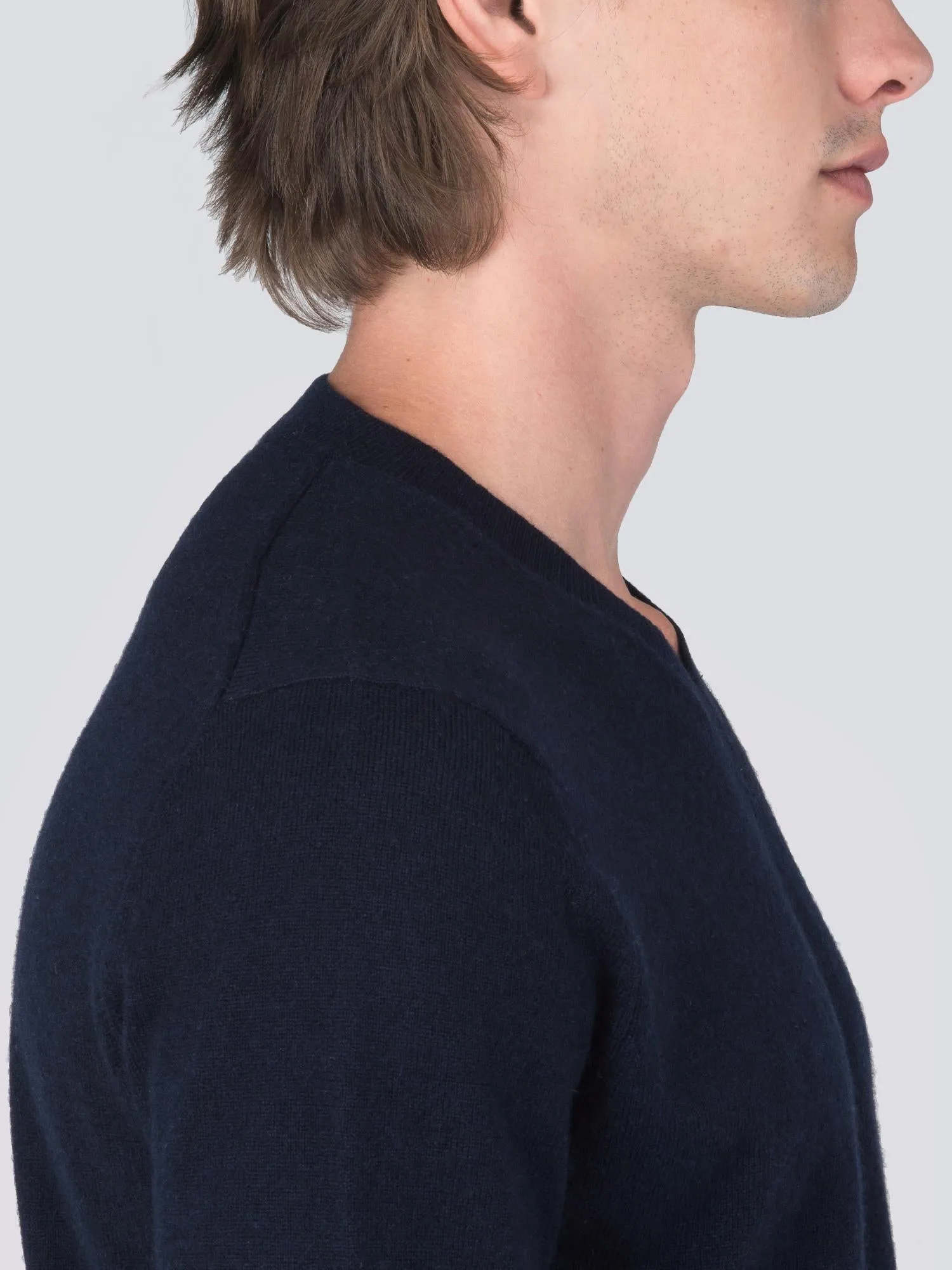 Men V Neck Sweater_Dark Navy