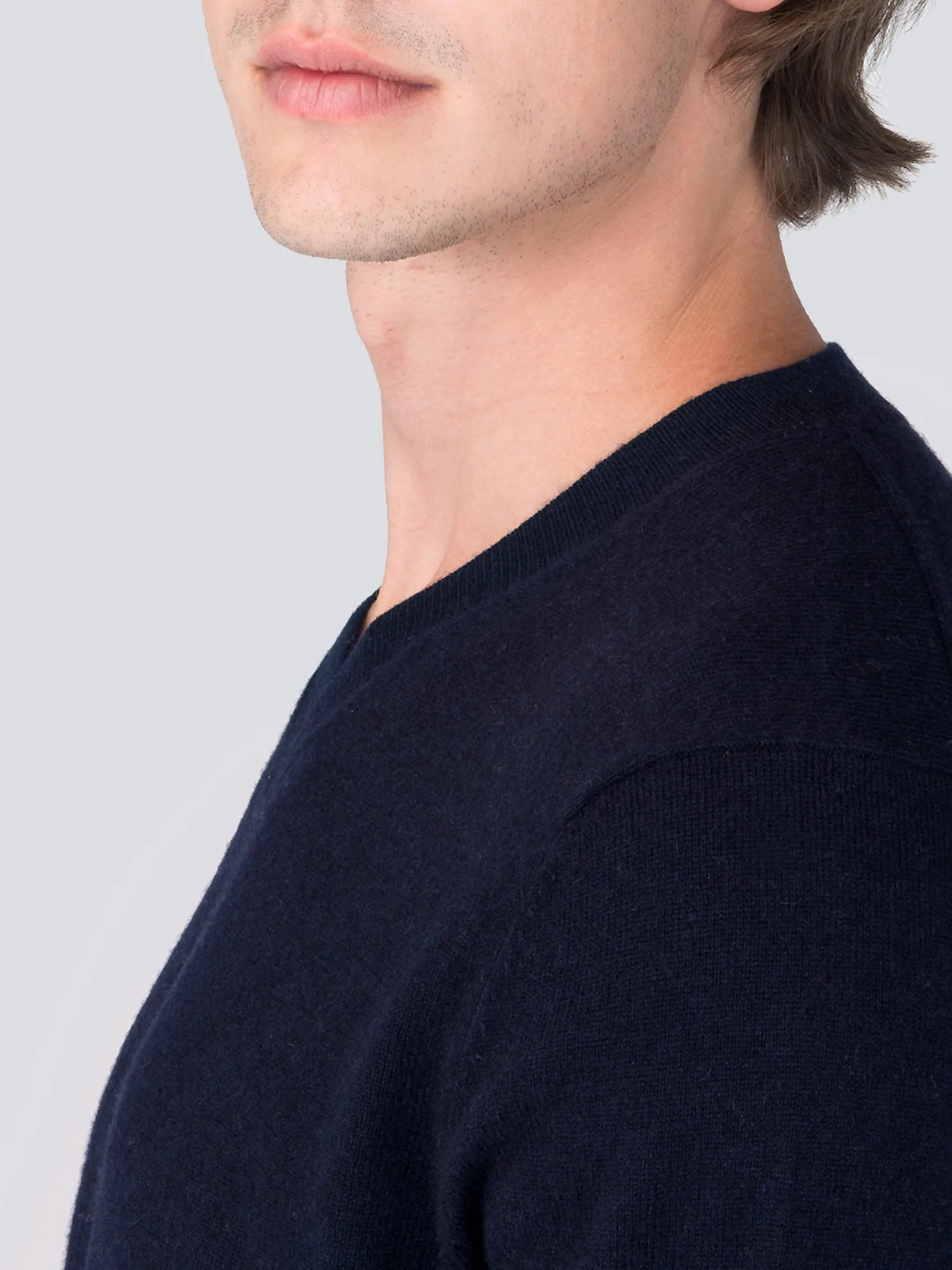 Men V Neck Sweater_Dark Navy