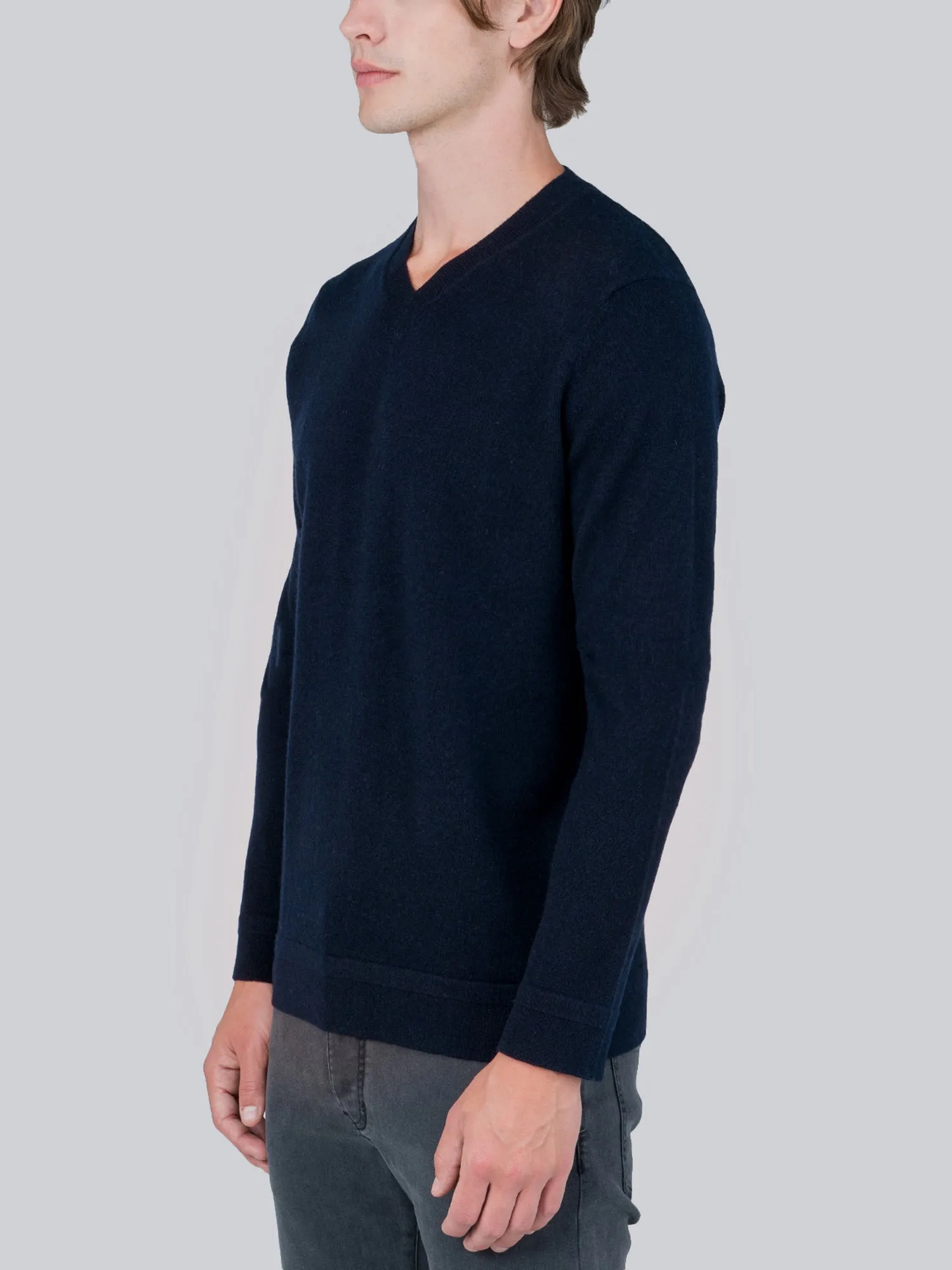 Men V Neck Sweater_Dark Navy