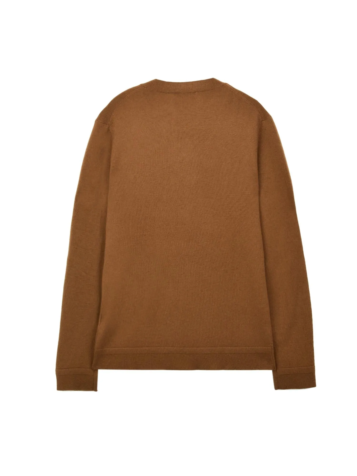 Men V Neck Sweater_Deep Camel