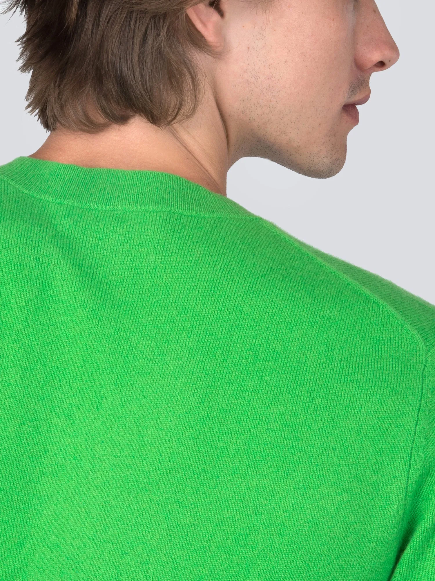 Men V Neck Sweater_Green