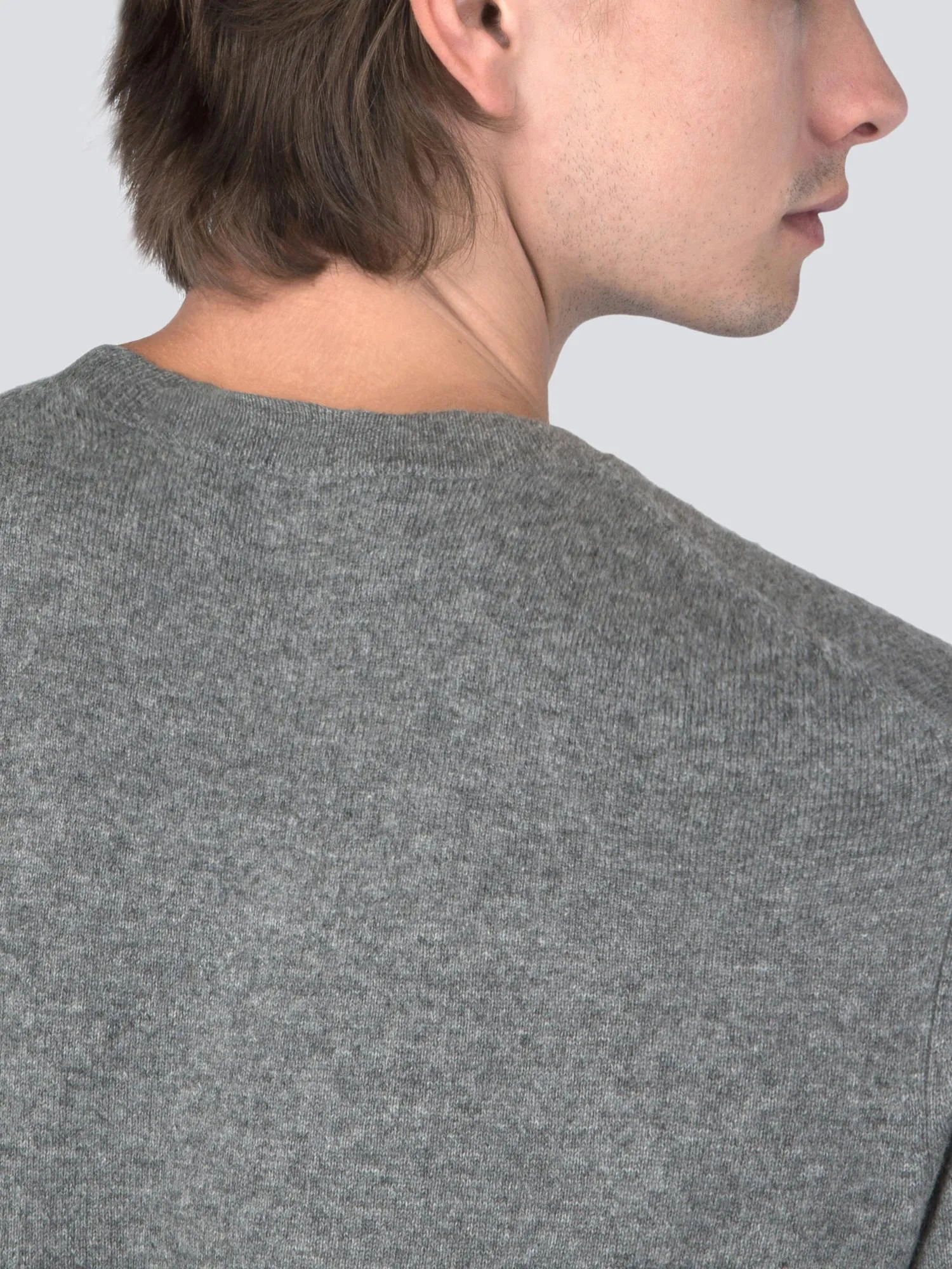 Men V Neck Sweater_Grey