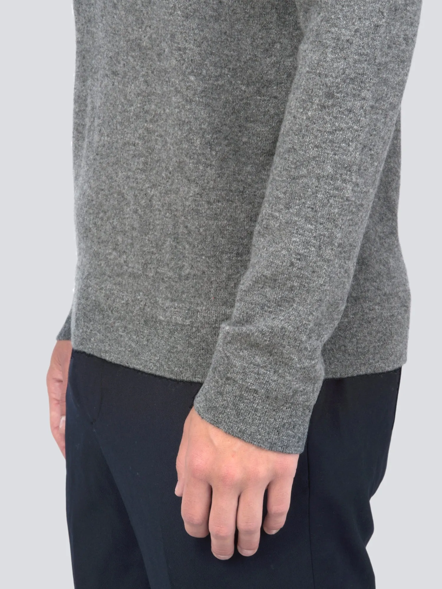 Men V Neck Sweater_Grey