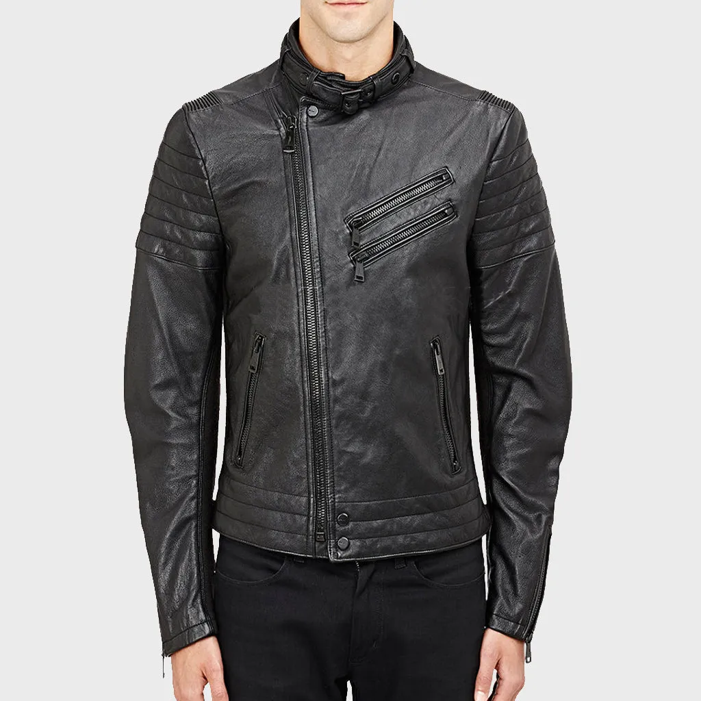 Men's Motorcycle Summer Leather Jacket