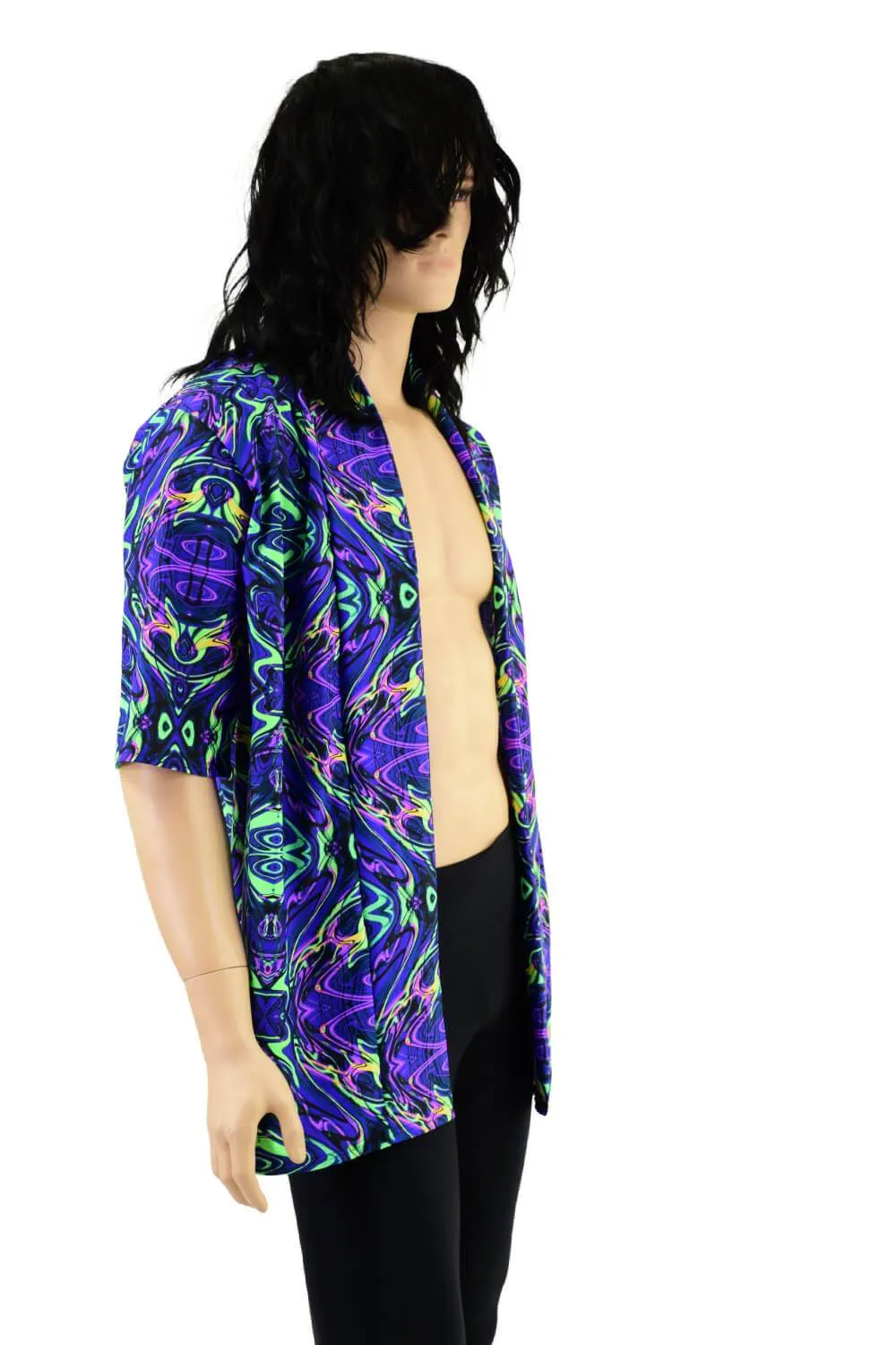 Mens Open Front Nomad Shirt in Neon Melt (Unisex)