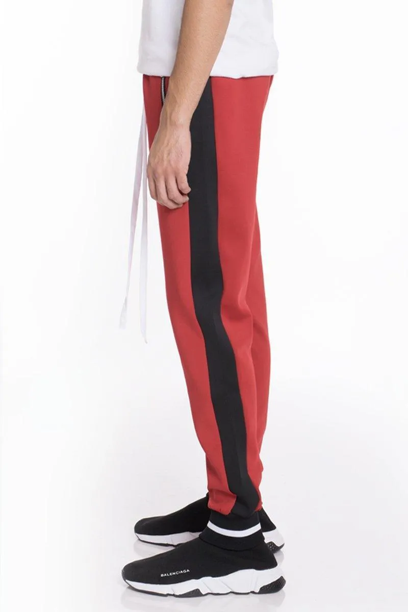 Mens Red Black White Rally Track Set Jacket Pants