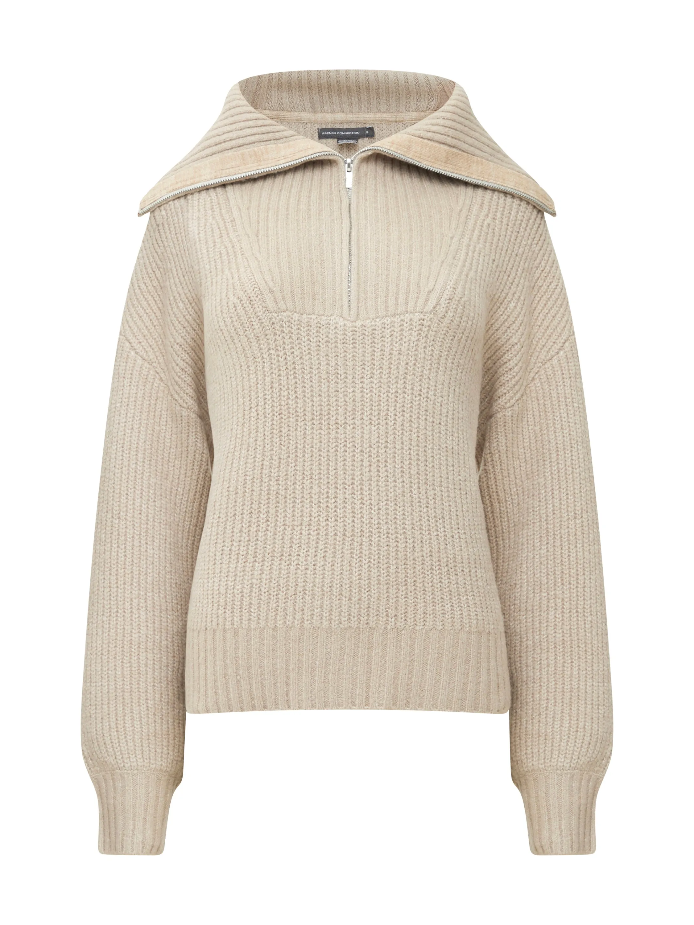 Mid Mix Rib Half Zip Jumper