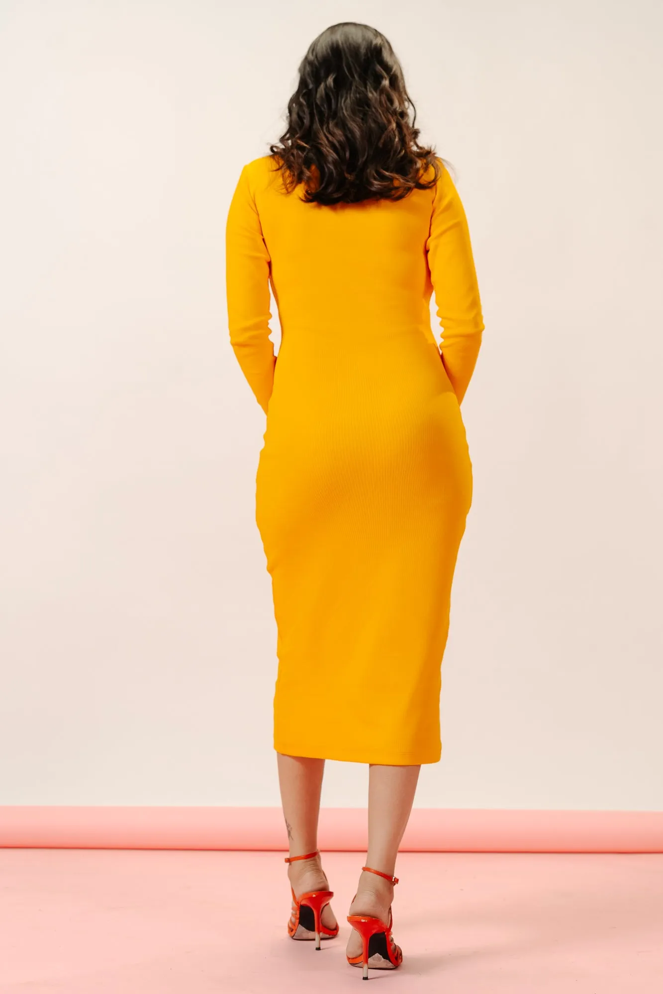 Mimosa Rib Bodycon Midi Dress