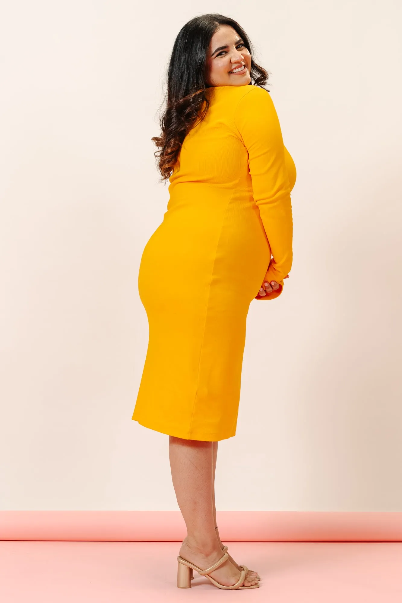 Mimosa Rib Bodycon Midi Dress