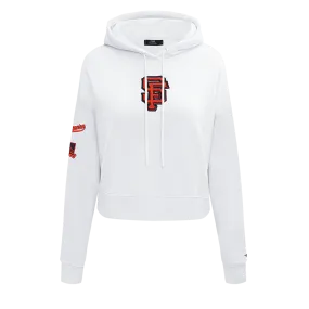 MLB SAN FRANCISCO GIANTS CLASSIC WOMEN'S CROPPED PO HOODIE (WHITE)