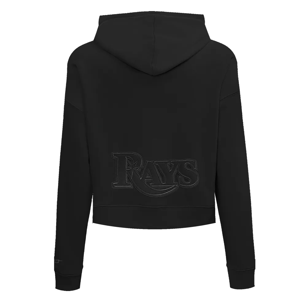 MLB TAMPA BAY RAYS NEUTRAL WOMEN'S CROPPED PO HOODIE (BLACK)